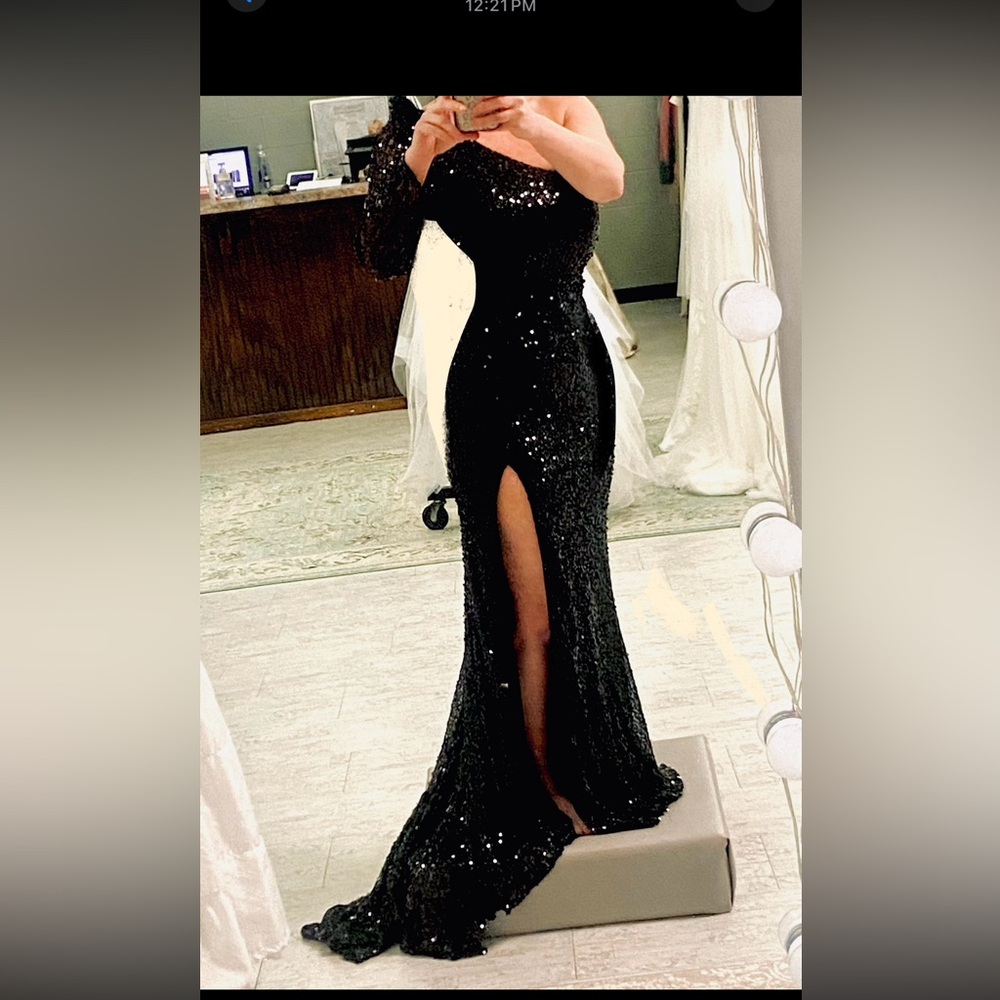 Alyce Paris Black Sequin Prom Dress